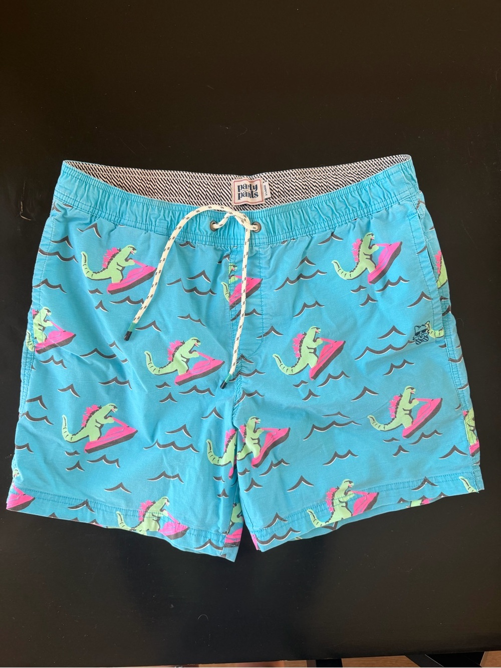 Men's Teal Alligator Jet Ski Swim Trunks - Party Pants